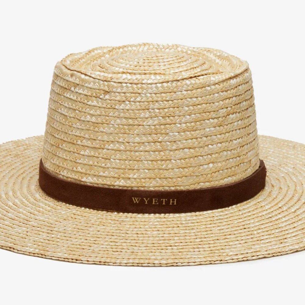 NWT WYETH  Everly Straw Boater Hat - Natural